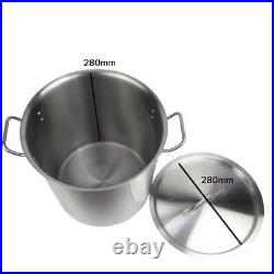 NNEAGS Stock Pot 17L Top Grade Thick Stainless Steel Stockpot 18/10