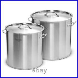 NNEAGS Stock Pot 21L 50L Top Grade Thick Stainless Steel Stockpot 18/10