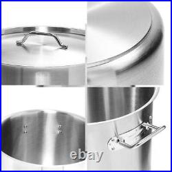 NNEAGS Stock Pot 21L 50L Top Grade Thick Stainless Steel Stockpot 18/10