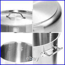 NNEAGS Stock Pot 44L Top Grade Thick Stainless Steel Stockpot 18/10