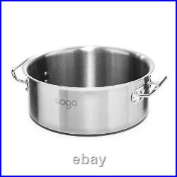 NNEAGS Stock Pot 9L 17L Top Grade Thick Stainless Steel Stockpot 18/10