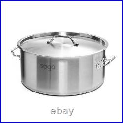 NNEAGS Stock Pot 9Lt Top Grade Thick Stainless Steel Stockpot 18/10 RRP