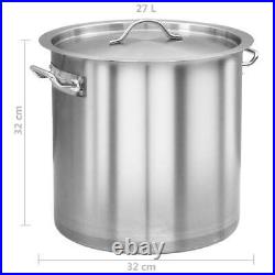 NNEVL Stock Pot 26 L 32x32 cm Stainless Steel