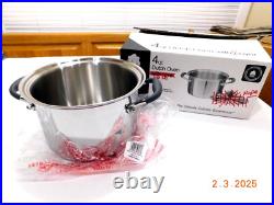 NO LID New Royal Prestige 4 QT Stock Pot 5 Ply T304 Stainless Steel NO LID