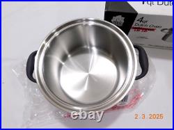 NO LID New Royal Prestige 4 QT Stock Pot 5 Ply T304 Stainless Steel NO LID