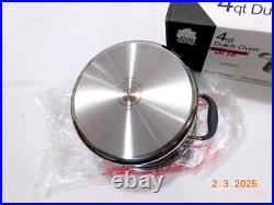 NO LID New Royal Prestige 4 QT Stock Pot 5 Ply T304 Stainless Steel NO LID