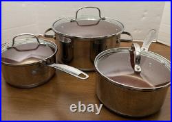 NUWAVE Perfect Green Pots Duralon/Copper (6 Pce Set) 1.5 Qt, 2 Qt, 5.5 Qt