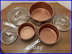 NUWAVE Perfect Green Pots Duralon/Copper (6 Pce Set) 1.5 Qt, 2 Qt, 5.5 Qt