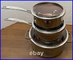 NUWAVE Perfect Green Pots Duralon/Copper (6 Pce Set) 1.5 Qt, 2 Qt, 5.5 Qt