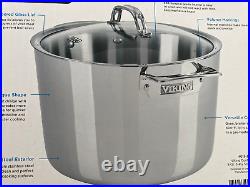 NWB VIKING Contemporary 8Qt Stock Pot & Lid Surgical Grade Stainless Steel Const