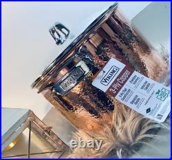 NWT Viking Hammered Copper Stockpot 8 Qt Stainless Interior Glass Lid READ