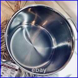 NWT Viking Hammered Copper Stockpot 8 Qt Stainless Interior Glass Lid READ