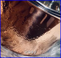 NWT Viking Hammered Copper Stockpot 8 Qt Stainless Interior Glass Lid READ