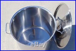 New 200 QT 18/10 Stainless Steel Stock Pot Home Brew Kettle with Triply Bottom