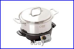 New 360 Cookware 4 Quart Stainless Steel Stock Pot With Cover / Slow Cooker