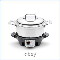 New 360 Cookware 4 Quart Stainless Steel Stock Pot With Cover / Slow Cooker
