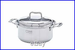 New 360 Cookware Stainless Steel 4 Quart Stockpot With Cover