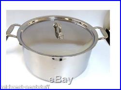 New ALL-CLAD 8 Quart D5 Stainless Steel Stock Pot withLid No Reserve