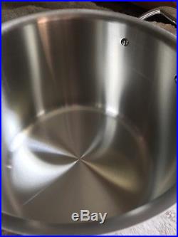 New All Clad 12 Qt Stock Pot D5 SD55512 Polished Stainless 5 Ply