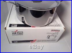 New All Clad 8 Qt d5 Stainless Stock Pot NONSTICK in Box with Lid SD55508 NS R1