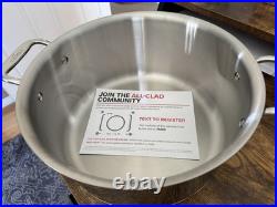 New All Clad Copper Core 8 qt Polished 5-ply Stainless Steel Stockpot with Lid