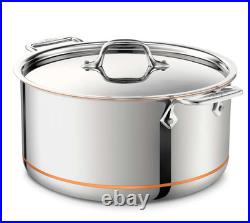 New All Clad Copper Core 8 qt Polished Stainless Steel Stockpot with Lid in Box