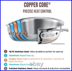 New All Clad Copper Core 8 qt Polished Stainless Steel Stockpot with Lid in Box