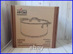 New All Clad Copper Core 8 qt Polished Stainless Steel Stockpot with Lid in Box