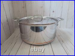 New All Clad Copper Core 8 qt Polished Stainless Steel Stockpot with Lid in Box