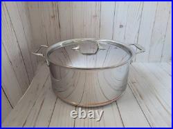New All Clad Copper Core 8 qt Polished Stainless Steel Stockpot with Lid in Box