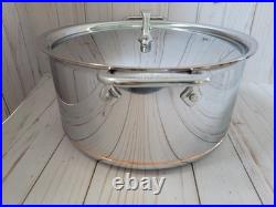 New All Clad Copper Core 8 qt Polished Stainless Steel Stockpot with Lid in Box