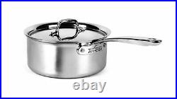 New All-Clad D3 Compact Stainless Steel 3-qt sauce pan with lid