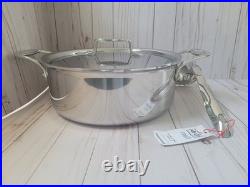 New All Clad D5 6 qt Polished Stainless Steel Ultimate Soup Pot & Ladle in Box