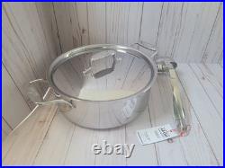 New All Clad D5 6 qt Polished Stainless Steel Ultimate Soup Pot & Ladle in Box