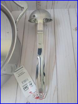 New All Clad D5 6 qt Polished Stainless Steel Ultimate Soup Pot & Ladle in Box