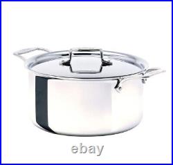 New All Clad D5 8 qt Polished 5-ply Bonded Stainless Steel Stockpot with Lid