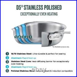 New All Clad D5 8 qt Polished 5-ply Bonded Stainless Steel Stockpot with Lid