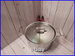 New All Clad D5 8 qt Polished 5-ply Bonded Stainless Steel Stockpot with Lid