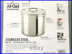 New All Clad Stainless 16 Quart Stock Pot With Lid (Retail $400.00+)