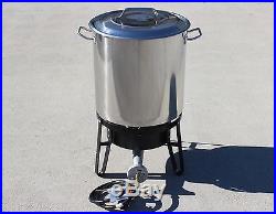 New Brew Kettle Stainless Steel Stock Pot with Banjo Burner Stand Set Mash Tun