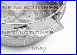 New CALPHALON Premier Nonstick 8 Qt Stockpot with Strainer & Steamer Multipot Set