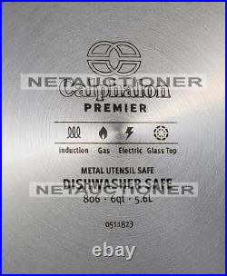 New CALPHALON Premier Space Saving 3 Layer Stainless Steel 6 Qt Stockpot