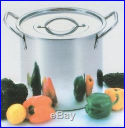 New Deep Stainless Steel Stock Soup Pot Stockpot Catering Boiling Casserole 21l