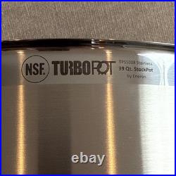 New Eneron Turbo Pot 39 Qt Stock Pot withLid Commercial Restaurant Stainless Steel