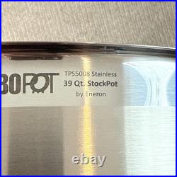 New Eneron Turbo Pot 39 Qt Stock Pot withLid Commercial Restaurant Stainless Steel