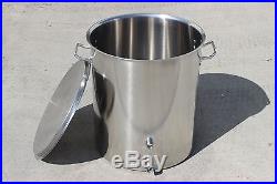 New Home Brew Kettle Welded Stainless Steel Stock Pot with 2 Couplers Welded On
