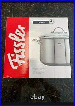 New In Box FISSLER Classic Professional 7 Qt Stock pot Stainless Steel Induction