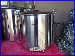 New Jarhill 96/70/49 qt 18/0 STAINLESS STEEL HOME BREW KETTLE STOCK POT withLids