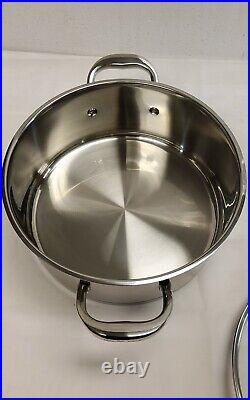 New Longrich 28 cm Classy Style Stockpot Silver Titanium Stainless Steel