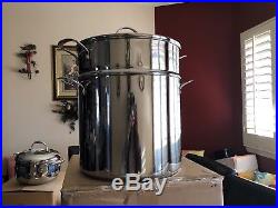 New Princess House Heritage stainless steel 20Qt stockpot withsteaming Basket